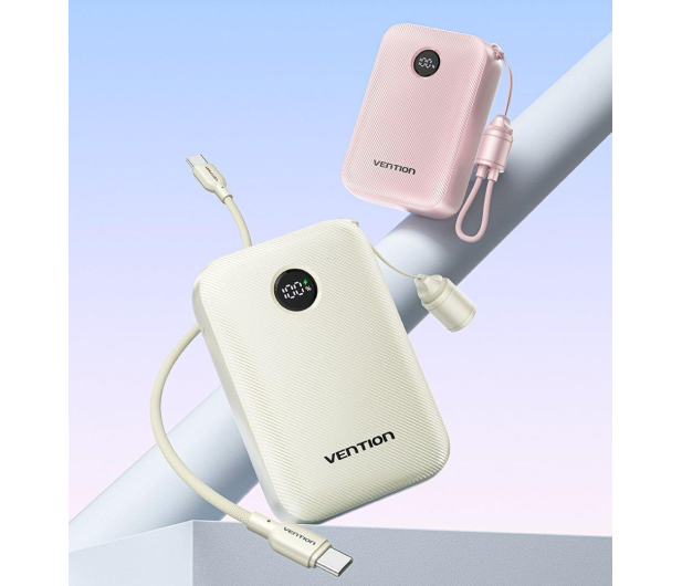 Vention Powerbank 20000mAh 2xUSB-C,USB-A z wyświetlaczem beżowy - 1543383 - zdjęcie 2
